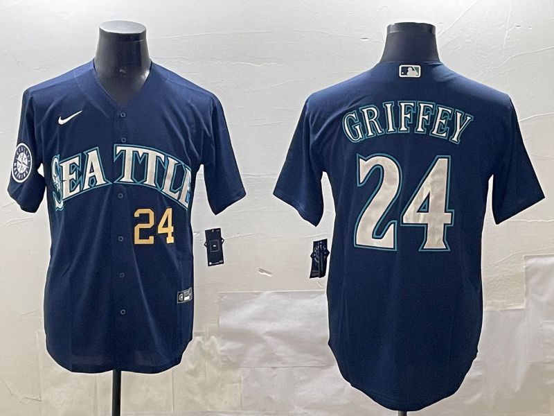Men Seattle Mariners #24 Griffey Blue Game 2025 Nike MLB Jersey style 4